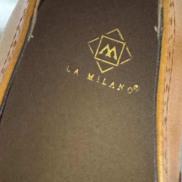 La Milano Landen Men’s Cognac Leather Cap Toe Oxford Dress Shoes Size 11 - Picture 9 of 9